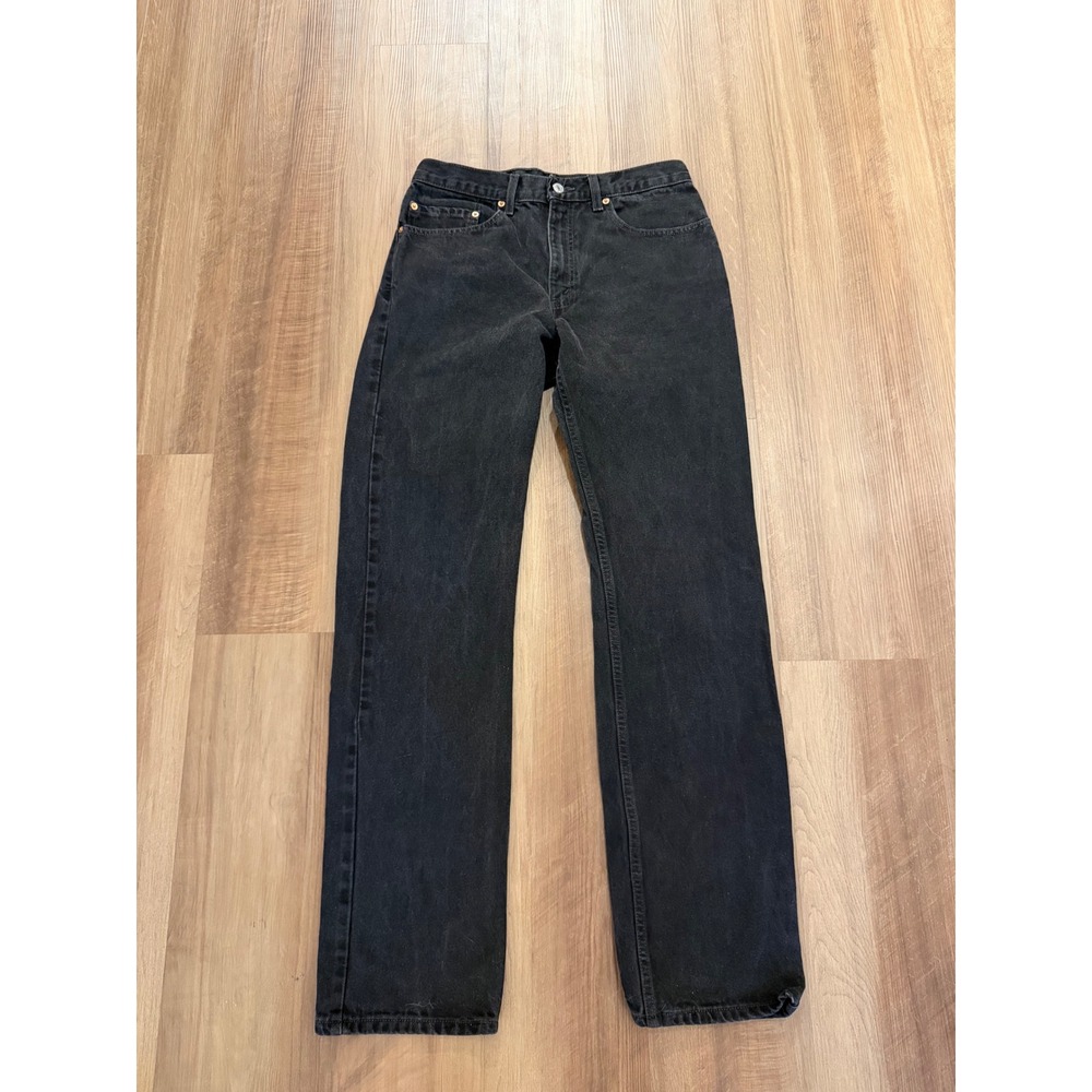 Levi's 505 Jeans Mens 32x34 Black Regular Fit Straight Leg Denim 00505-0260